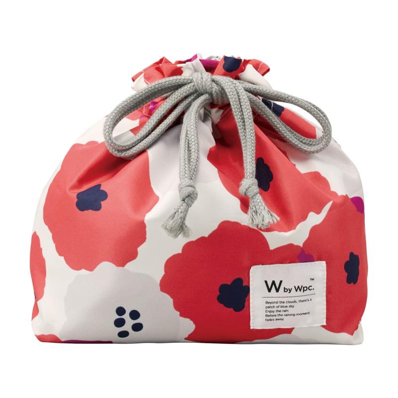 Wpc. Patterns ランチ巾着 ピオニ レッド はっ水 レディース お弁当袋 ランチ グッズ 簡易保冷生地 保冷剤ポケット お弁当箱 カトラリー セット おしゃれ 可愛い 女性 W059-085-204