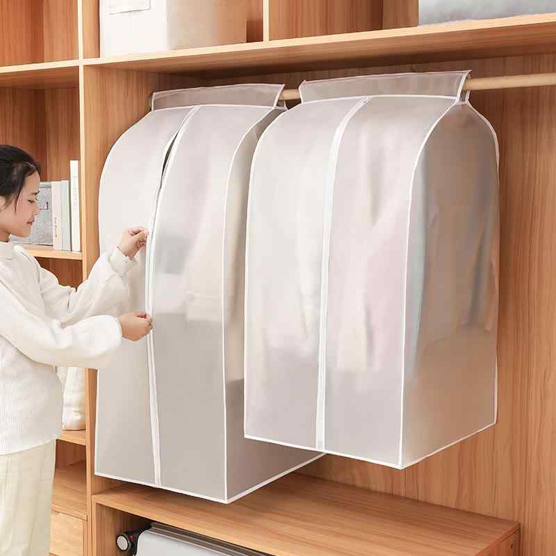 衣物 防塵カバー 防塵袋 収納袋 掛式 フルクローズ 西装カバー 家用 クローゼット 収納 寝室 カントリー 防塵 衣類保護 ハンガー 短款 長款