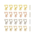 YFFSFDC キーホルダー金具 20個 回転カン付き ワンタッチキーホルダー カワイイ DIY用パーツ 手作り キーリング シルバー ゴールドなど4色 (猫の...