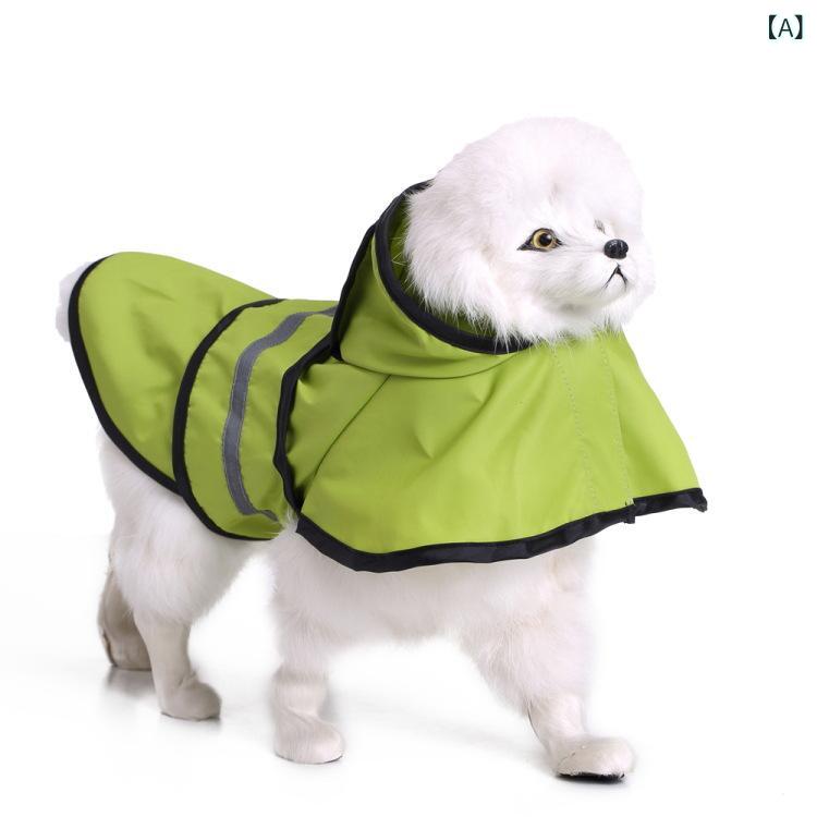 乐天商城 - ペット 雨衣 犬用 中小型犬 通用 雨具 ポリエステル 反射 ストリップ 防水 防雨 雨よけ レジャー スタイル 蛍光グリーン ブルー レッド イエロー 迷彩 オールシーズン