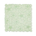 のレン レディース ハンカチ タオルハンカチ 24×24cm (竹タオル/桜唐草 - グリーン) ミニタオル ハントタオル ミニタオル ウオッシュタオル/竹繊維 レーヨン 吸水性 抗菌効果 防臭効果 清潔