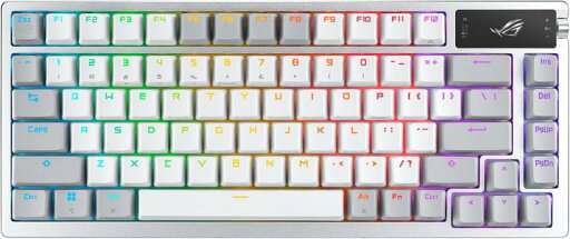 ASUS ゲーミングキーボード ROG Azoth Moonlight White 75%コンパクト ROG NXメカニカルスイッチ ガスケットマウント 3層静音ダンパー ホットスワップ対応 トライモード接続 有機ELデ ASUS ゲーミングキーボード ROG Azoth Moonlight White 75%コンパクト ROG NXメカニカルスイッチ ガスケットマウント 3層静音ダンパー ホットスワップ対応 トライモード接続 有機ELデ