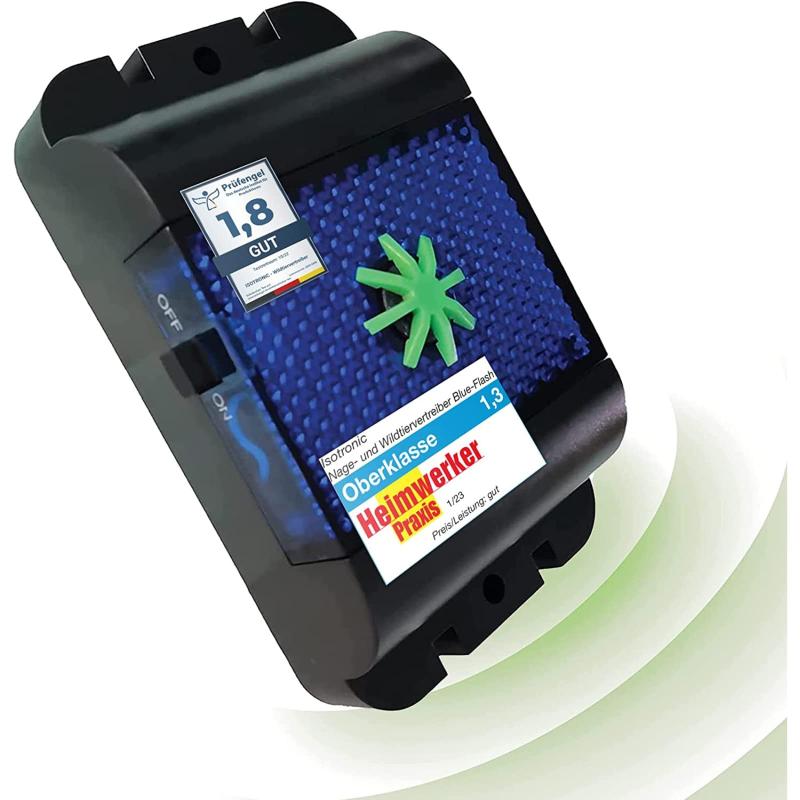 ISOTRONIC 動物撃退器 青色LEDと超音波でネズミ駆除 きつね イノシシ アライグマ などの野生動物を退治 78640