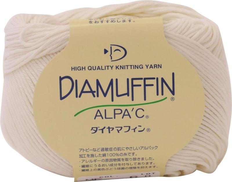 ダイヤモンド毛糸 ダイヤマフィン 毛糸 合太 col.6 クリーム 系 40g 約136m