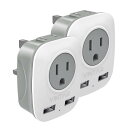 BFタイプ 変換プラグ VINTAR 変換プラグ 海外旅行用 イギリス 変換プラグ 2個AC差込口 2USB Aポート付きコンセントBF変換 香港、シンガポール、マレーシア、マカオ、イギリスなどの国に対応(2 PC