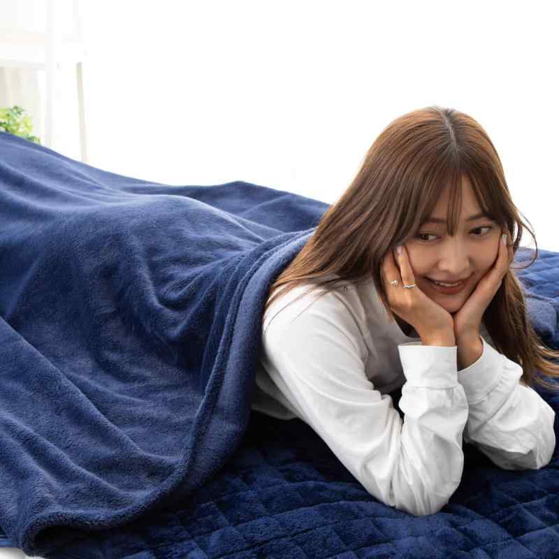 毛布 シングル 冬【極上の暖かさ 静電気99％カット】防災 ブランケット フランネル 暖かい 洗える 軽量 マイクロファイバー あったか毛布 掛け毛布 ふわふわ 140×190cm ネイビー HOME COCCI