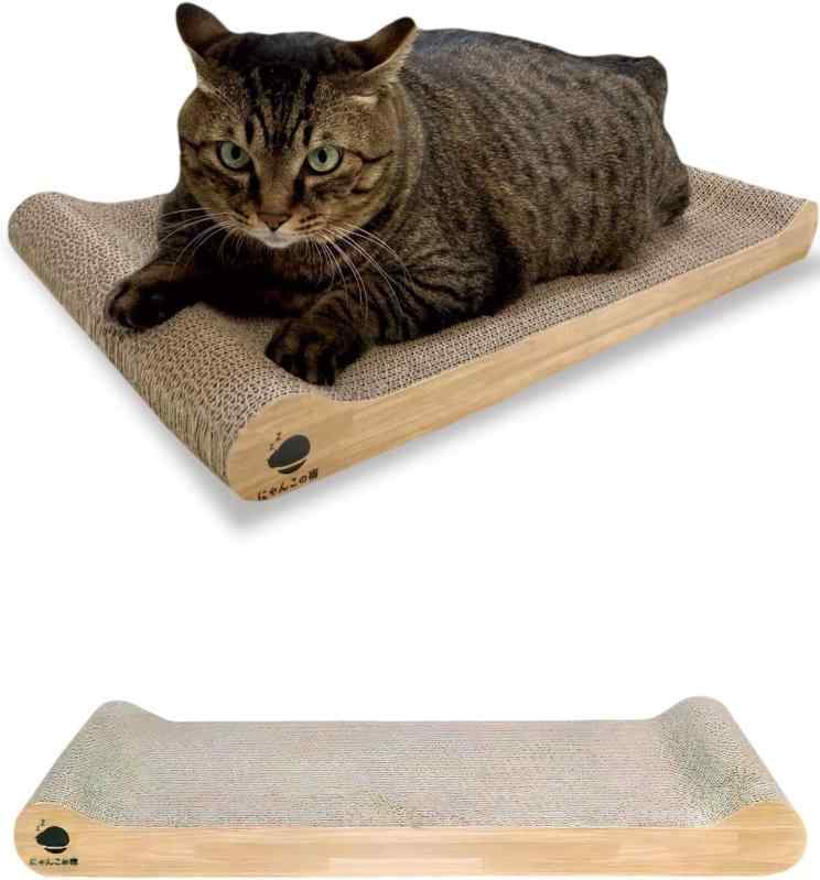 乐天商城 - 【とぎかすゼロ 1年使える高耐久】 猫 爪研ぎ 大型猫でもはみ出さない 獣医師監修 爪とぎ つめとぎ ワイド段ボール 大型 裏表使える にゃんこの宿