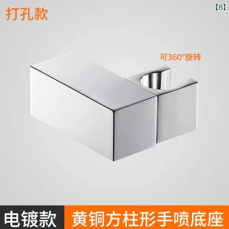 SUPERYOUのシャワーヘッド ブラケット ホテル 民宿用 全銅 壁埋め込み 固定座 手持ち 花洒 打孔 壁座 回転 クロム メッキ 黒｜アングル3