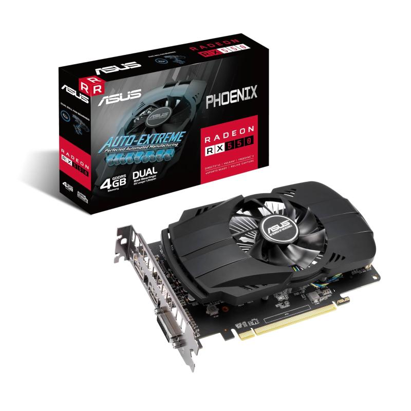 ASUSTEK - VIDEO CARDS Phoenix Radeon RX 550 4GB GDDR5 is designed to bring durable performance to compact PC builds