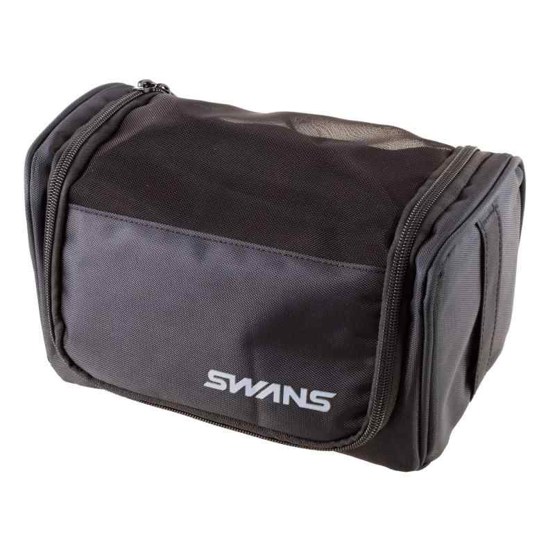 SWANS(スワンズ) スノーゴーグルケース A-135 BK ブラック スキー スノボ スペアレンズ収納可能容量：SWANS・DICEゴーグル×1個、スペアレンズ1個大きさ：幅24cm・高さ13cm・奥行14cm材質：ポリエステル生産地：中国