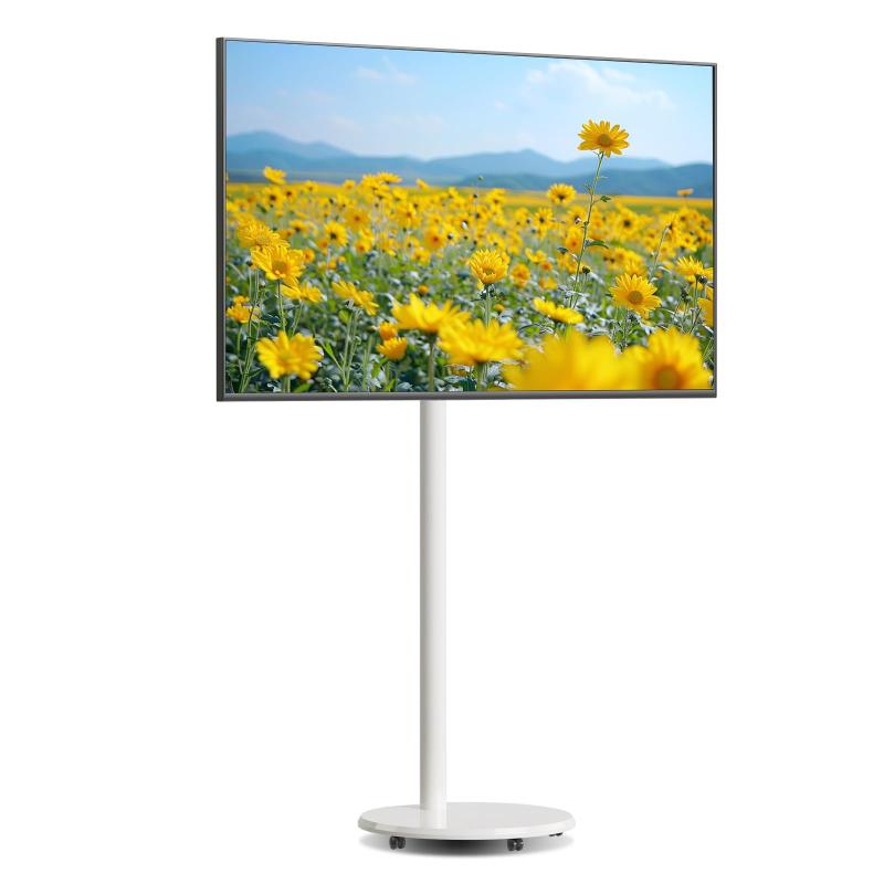 Rakuten - suptek テレビスタンド テレビ台 壁寄せ tvスタンド 自立式モニタースタンド 小型 移動式13-49インチ対応 耐荷重25KG VESA規格75/100/150/200 高さや角度調節可能 縦画面切り替え可能 ケーブル隠し ケ