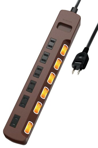 エレコム 電源タップ コンセント 雷ガード 個別スイッチ ほこりシャッター付 6個口 3m ブラウン T-K6A-2630BR エレコム 電源タップ コンセント 雷ガード 個別スイッチ ほこりシャッター付 6個口 3m ブラウン T-K6A-2630BR