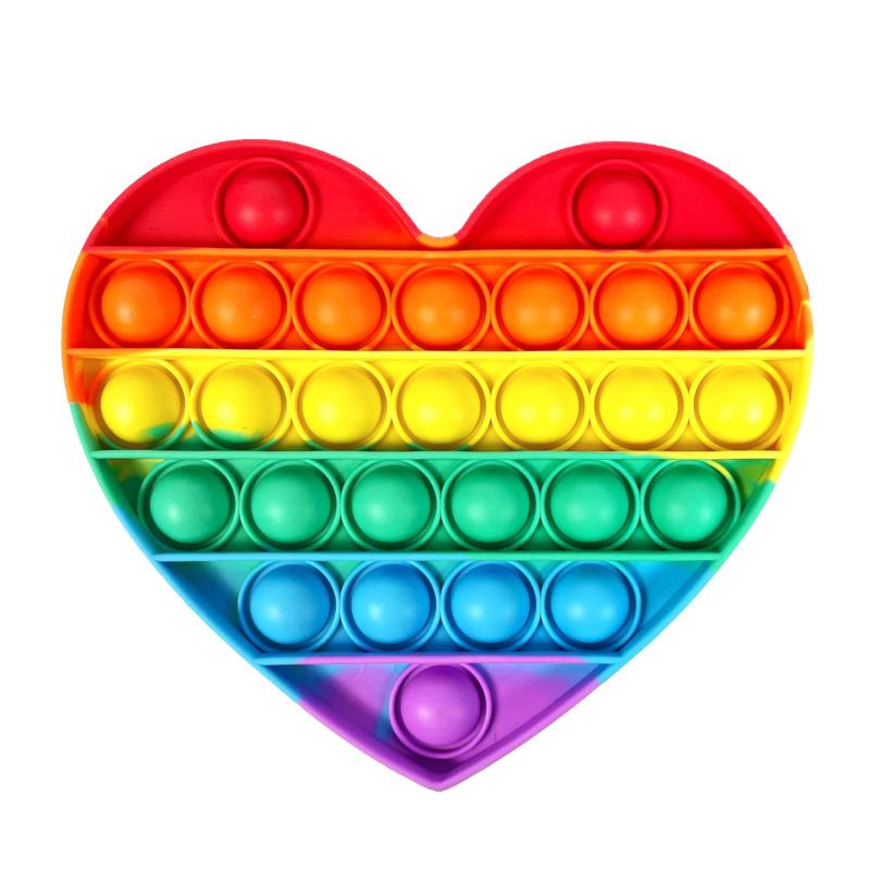 ロボットプラザ(ROBOT PLAZA) プッシュポップバブル 子供 おもちゃ 知育玩具 ストレス解消 洗える スクイーズ玩具 男の子 女の子 大人 (ハート)