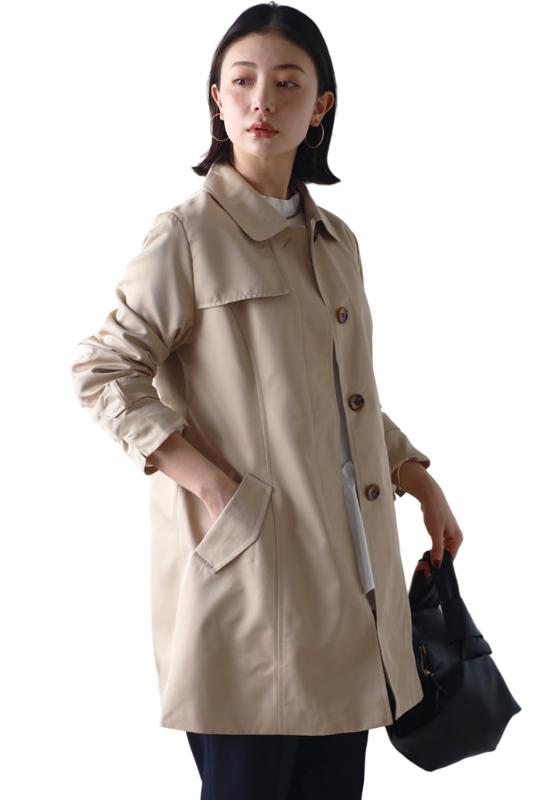 [RIRIYĀNOリリヤーノ] トレンチコート レディース スプリングコート トレンチ 春 ミドル丈 M L LL 3L 4L 2127-112002 (LL, Lベージュ)