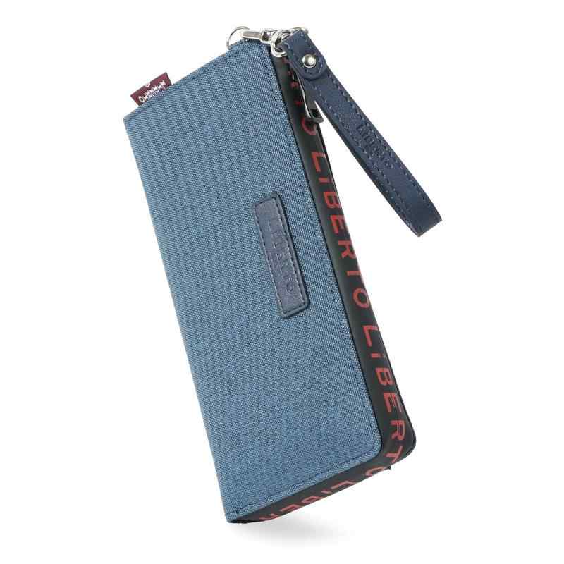 [リベルト エドウィン] 財布 メンズ 長財布 長サイフ L字ファスナー 合成皮革 レザー ネイビー Free