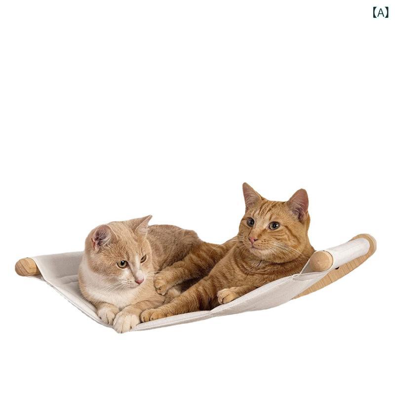 ペット 猫ベッド 吊り床 木製 猫キャットタワー キャットタワー 壁掛け 栖息台 ジ...
