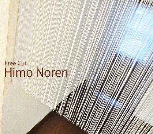 日本製 フリーカット ひものれん ストリングスカーテン <約85cm巾×150cm丈> ホワイト ns1005-150-WH
