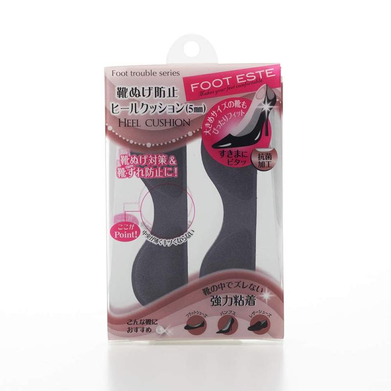 フットエステ フットトラブルシリーズ 靴ぬげ防止ヒールクッション(5mm) ブラック