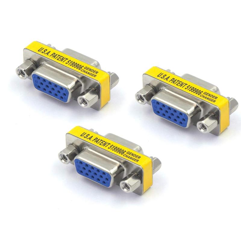 VCE VGAメス to メス 中継アダプタ VGAケーブル連結 VGA延長コネクタ D-Sub 15ピン(ミニ) 3個セット