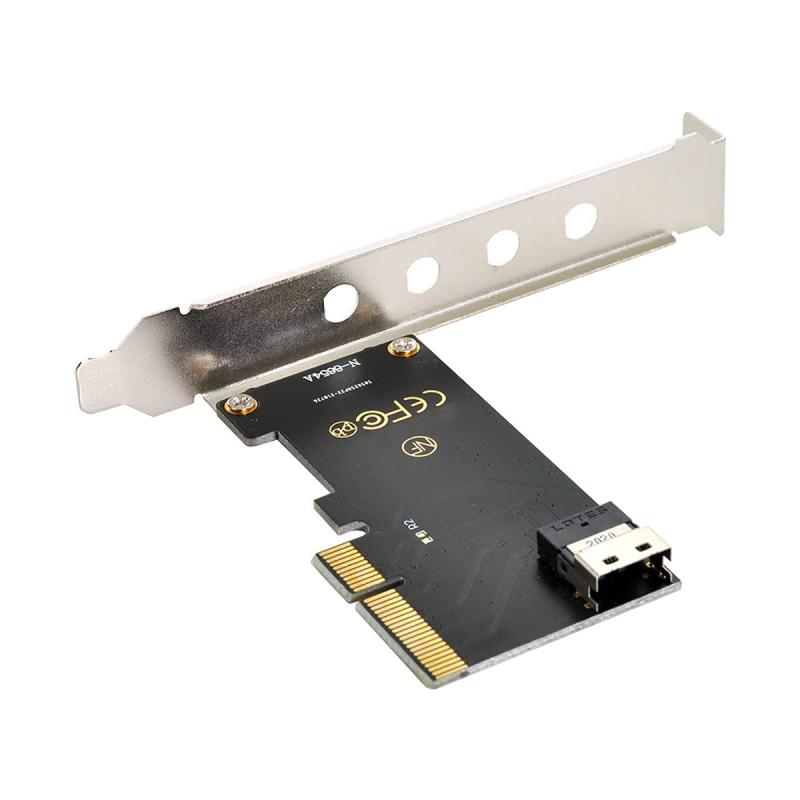 chenyang PCIe 4.0 X4 to Slimline SAS SFF-8654 アダプター 120mmブラケット付き U.2 SFF-8639 NVME PCIe SSD用PCI-E Express 3.0 4X to SFF-...