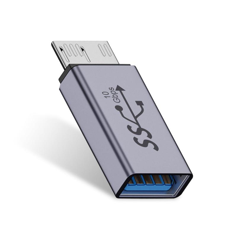 Duttek USB 3.0 MicroB延長アダプター USB 3.0 to MicroB変換アダプター、USB 3.0メスからMicroBオス延長コンバーター、USB外付けハードドライブ用のMicro USBからUSB 3.0アダプター。