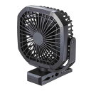 サンワサプライ USB扇風機/ファン バッテリー充電式 大型 4WAY(直置き/クリップ/マグネット/三脚取り付け) FAN-USB1BK(2)