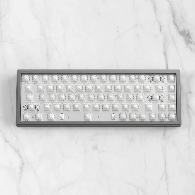 DrunkDeer G65 ラピッドトリガー メカニカルキーボード 磁気スイッチ アルミニウムケース USB有線 TKL コンパクト 82キー RGB キーキャップなし、スペースグレー