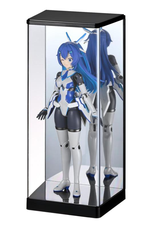 ウェーブ ディスプレイ T・ケース(DL) ベーシックブラック 1/6ドール対応 背面ミラー仕上 プラスチック製 (ドール固定用C型クリップ付属) W148×D100×H317mm(内寸) TC-241 ディスプレイケース
