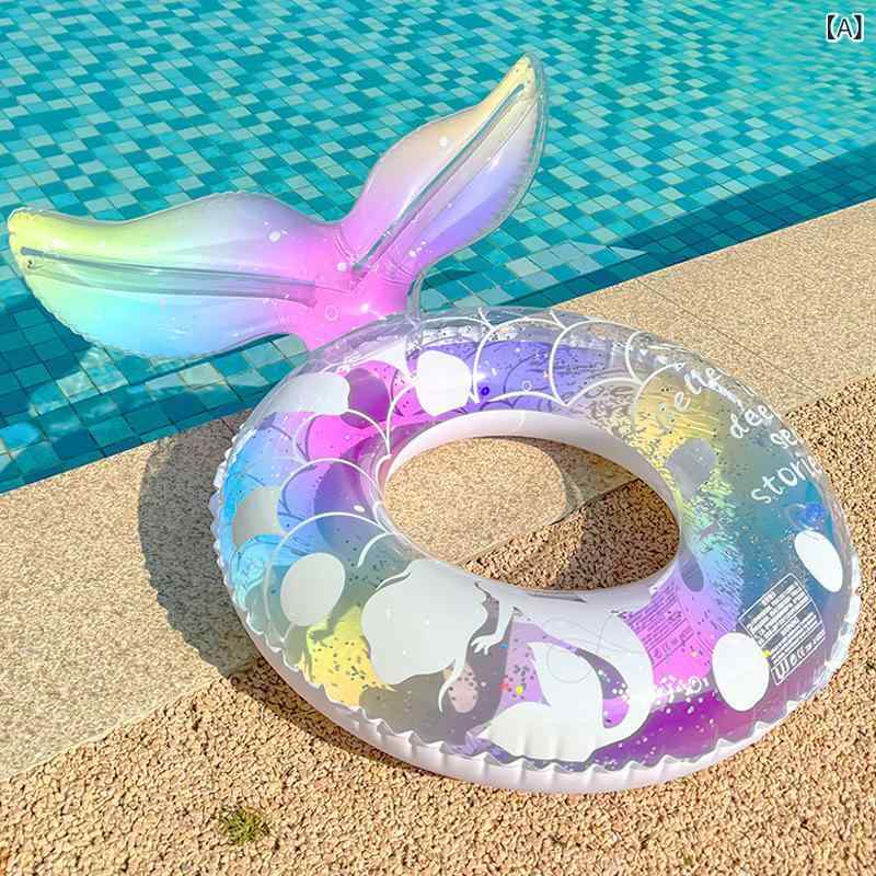 大人 浮き輪 美人魚 魚尾 浮き具 ピンク グリーン レインボー ビーチ レジャー プ...