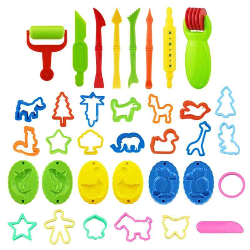 yowodana 35点セット ねんど ツール 粘土 道具 ねんどおし型 ヘラ 押し型 おもちゃ お砂場セット 粘土生地ツールキット 動物 しょくぶつ 星 DIY 手作り道具 知育玩具 子ども用 男の子 女の子 プ