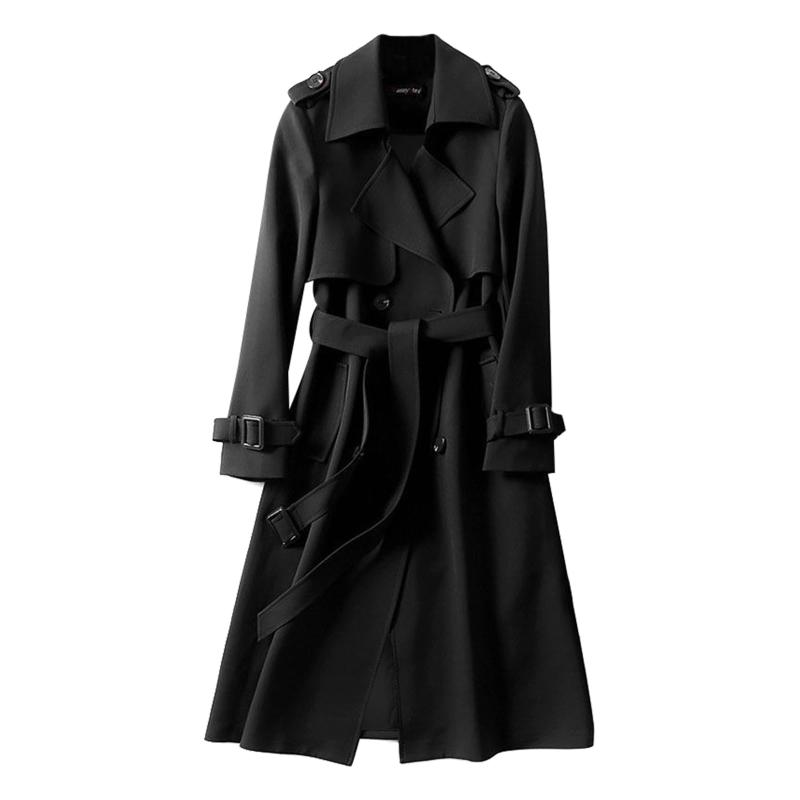 [Guooryvner] グオーリーブナー トレンチコート レディース ロングコート アウター 薄手 コート ロング 春 秋 冬 スプリングコート 就活 無地 べルト付き クラシック オフィス おしゃれ シンプ