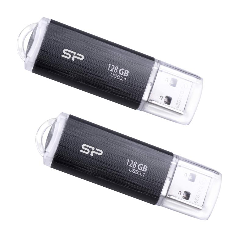 Silicon Power 2パック 128GB USB 3.0/3.1 Gen1 USBフラッシュドライブ Blaze B02