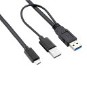 CHENYANG CY Type-C USB-C - USB 3.0 オス & USB 2.0 デュアルデータ Yケーブル ノートパソコン & ハードディスク用 60cm(2)