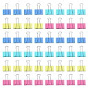 LOVEQ ダブルクリップキャンディーカラー 幅:25mm*48個 アソートカラーダブルクリップ ペーパークリップ オフィスや家庭用のクリップ