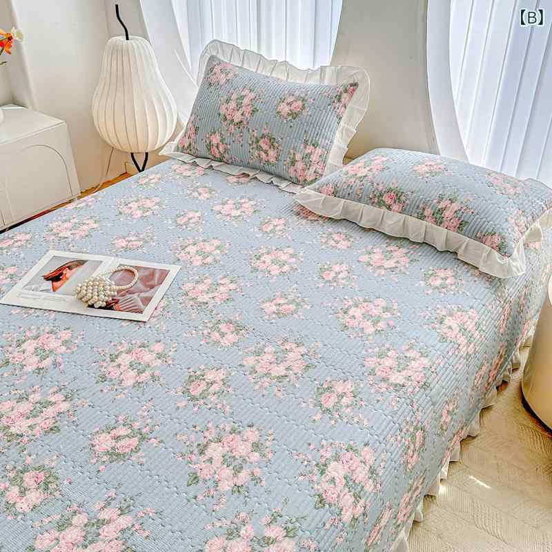 ベッドカバー 寝具 綿 花柄 キルト 枕カバー ベッドスカート ベッドシーツ ベッド...