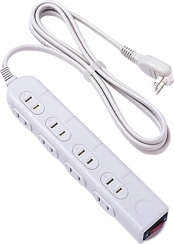 ナカバヤシ Digio2 電源タップ 8個口 2m 集中スイッチ シャッター付 Z6483