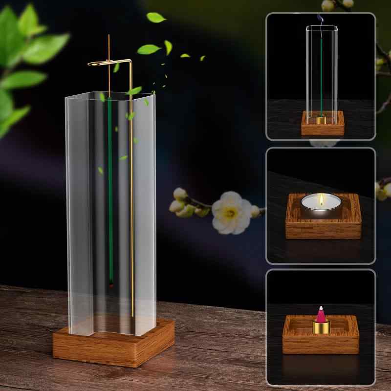 Holdm お香立て おしゃれ 線香立て ガラス 35cm長寸・中寸・短寸・コーン・線香・キャンドル使用可能な..