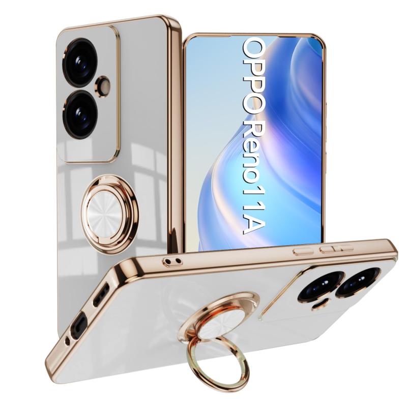  OPPO Reno11 A ケース リング 耐衝撃 A401OP CPH2603 スマホケース オッポ リノ11 a ケース おしゃれ かわいい 人気 スタンド機能 シンプル ホワイト