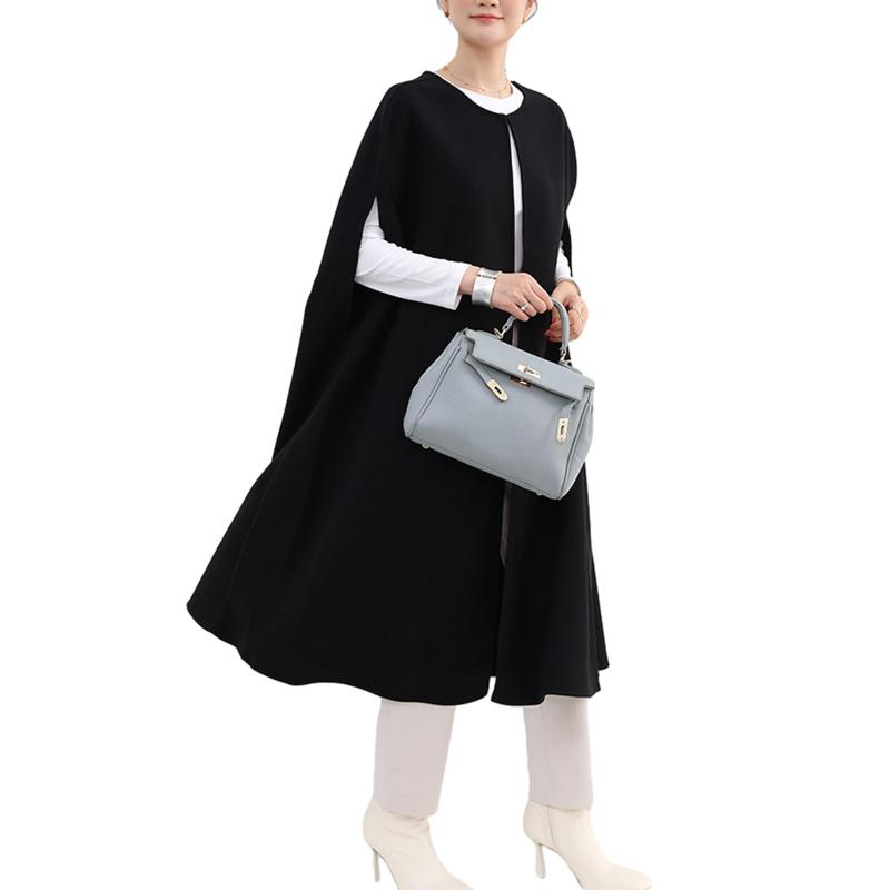 [RoyzTocz] トレンチコート レディース ロングコート アウター スプリングコート ジャケット ツイードコート ポンチョ 通勤 オフィス 春 秋冬 無地