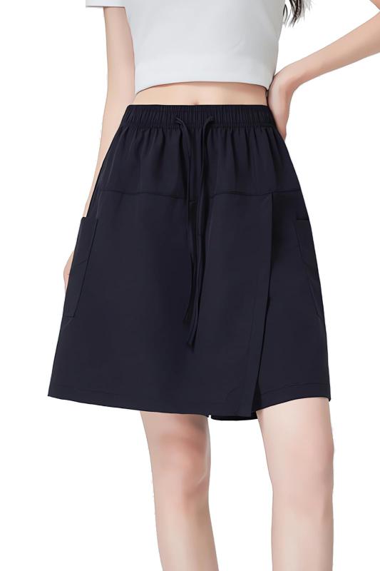 [MORGEN SKY] トレッキング スカート レディース キュロット パンツ アウトドアウェア 膝丈 カーゴパンツ 薄手 吸汗速乾 ウエストゴム ポケット付き スポーツ アウトドア 登山 お釣り 春夏秋 カ