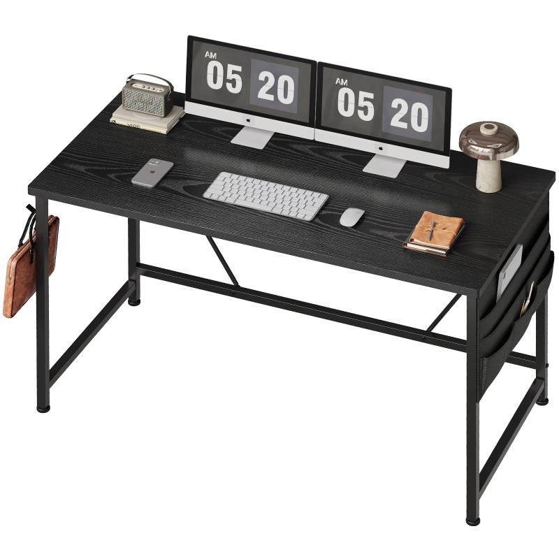 YeTom 机 デスク パソコンデスク pcデスク 幅120*奥行55cm つくえ 収納袋付き勉強机 フック付き学習机 ..