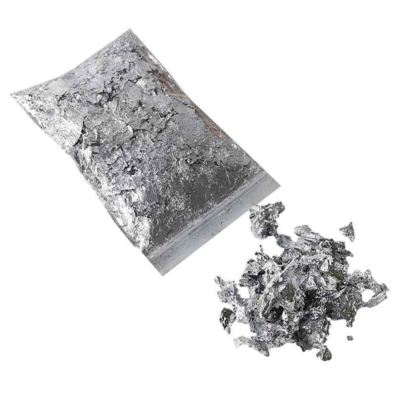 LeTradeJP 銀箔 ヘア用 銀箔シート 5g 模造銀箔 髪飾り 模造金箔 髪用 シート 成人式銀箔 飾り 金箔フレーク 模造金箔 DIYジュエリー 工芸品 レジン 美術 絵画 装飾用(3)