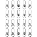 キーホルダーナスキーホルダー360度回転金具DIY工芸用品ワンキーキーホルダーキーホルダー回転金具(シルバー20点セット)