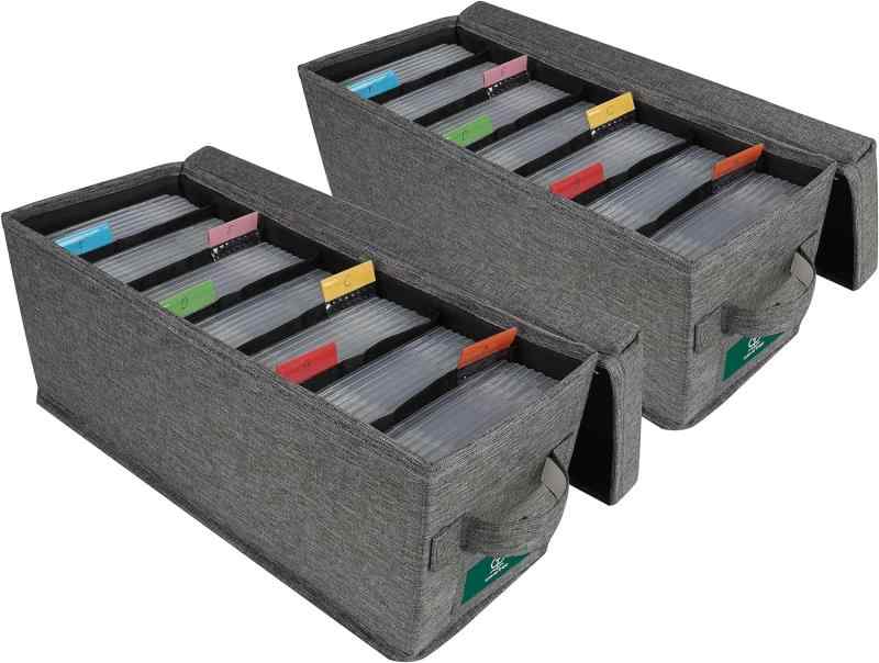 CDケース 収納ボックス CDラック DVD 収納 CD/DVD/PS5ゲームソフト/ブルーレイ収納ボックス【持ち手付..