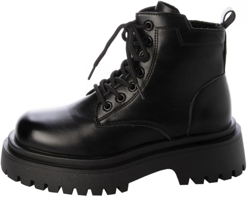 [シュベック] レディース 厚底ショートブーツ ZPB-0001 ブラック