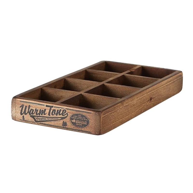 ダルトン(Dulton) 木製トレイ 仕切り ボックス アンティーク調 収納 ケース 8パーティション 高さ4cm 幅17cm 奥行32.5cm CH11-H418NT 8 PARTITION WOODEN BOX