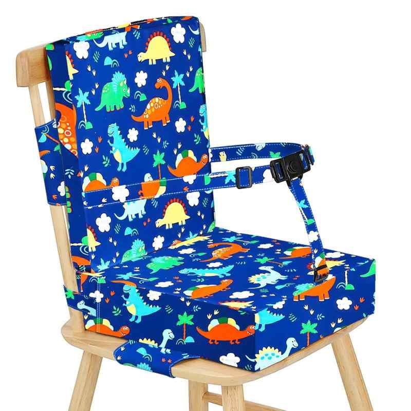 Kugooyi 食事 クッション こども チェアクッション 高さ調節 取り外し可能 クッション ひも付き ウォッ..