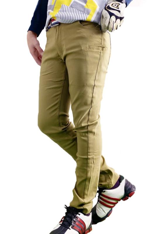 [アーケード] ゴルフパンツ メンズ 強ストレッチ素材 サイドポケット付 ゴルフウェア スキニー チノパン 薄手 春 夏 秋 LL(XL) ベージュ
