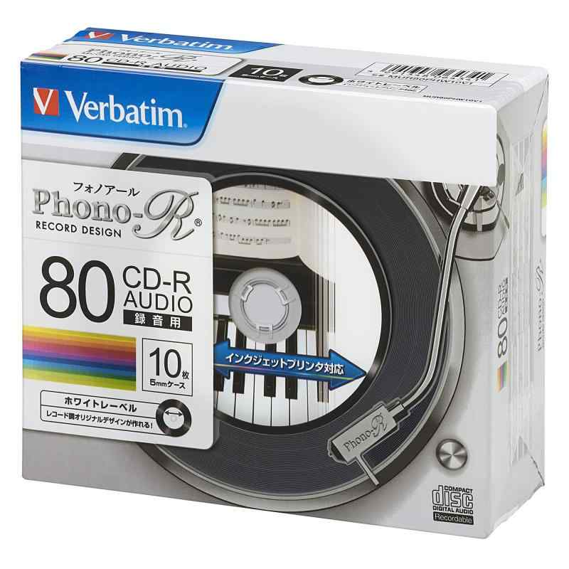 �С��٥����ॸ��ѥ�(Verbatim Japan) ������ CD-R 80ʬ 10�� �쥳����Ĵ�졼�٥�(���󥯥����å��б�) Phono-R 48��® MUR80PHW10V1