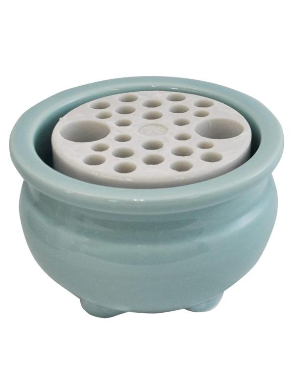 仏具のマルエス(Maruesu) 御仏具 青磁無地多孔盤香炉 3.5寸